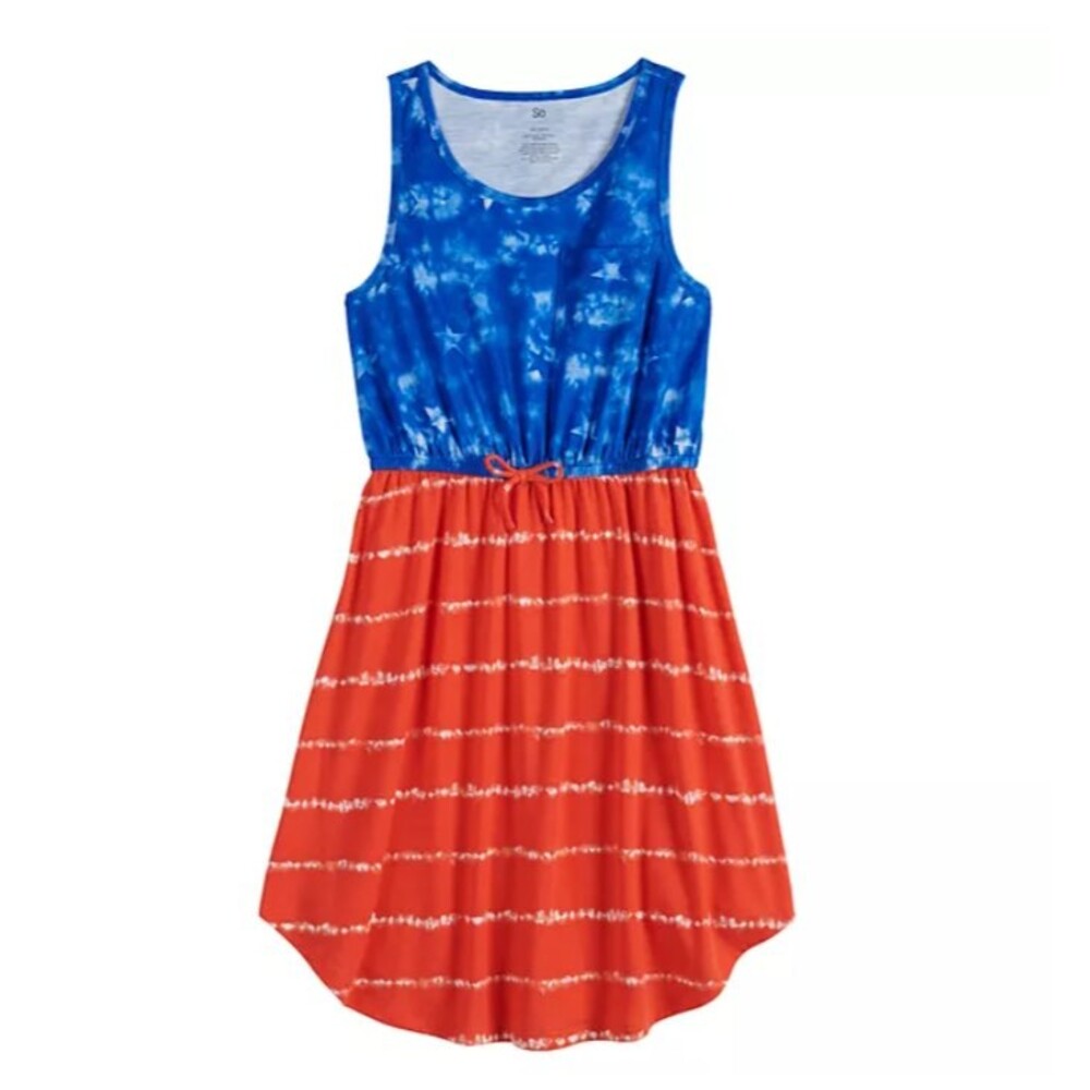 Girls 4th of July Red White Blue Patriotic Americana Dress